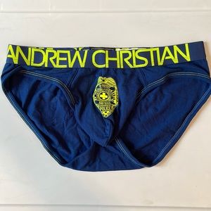 Andrew Christian briefs, size M, new without tags, police & handcuffs